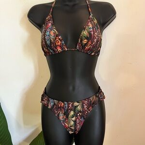 Maaji Red and Pink Floral Bikini Swimwear